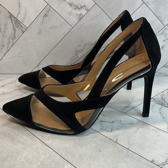 NWT Thalia Sodi Womens Nessy Black Translucent Pointed Toe Stiletto Pumps 8.5M - Picture 4 of 9